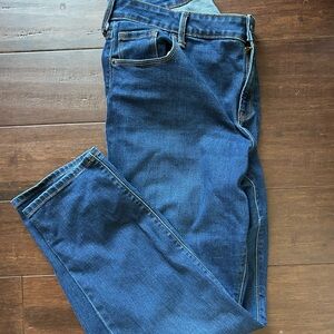 Old Navy Mid Rise Power Slim Straight Women's size 14 short Blue Denim Jeans